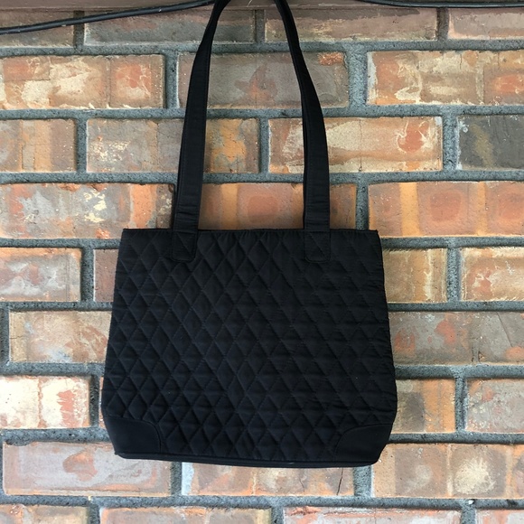 TOTE Quilted Small Black Purse Bag - Picture 1 of 2